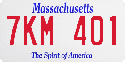 MA license plate 7KM401