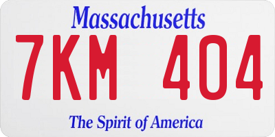 MA license plate 7KM404