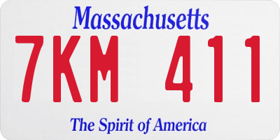 MA license plate 7KM411