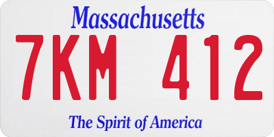 MA license plate 7KM412