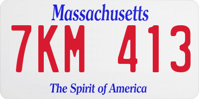 MA license plate 7KM413