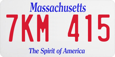 MA license plate 7KM415
