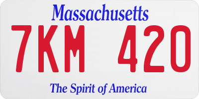 MA license plate 7KM420