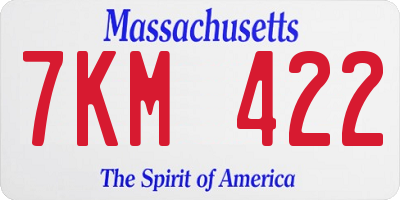 MA license plate 7KM422
