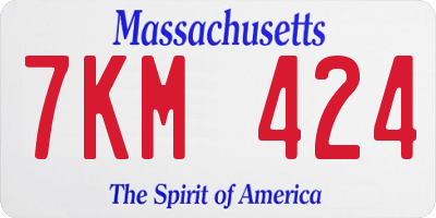 MA license plate 7KM424