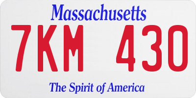 MA license plate 7KM430