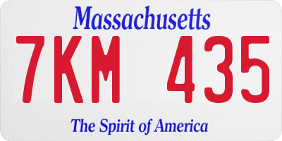 MA license plate 7KM435
