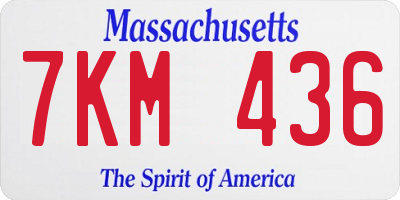 MA license plate 7KM436