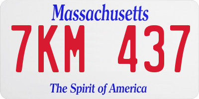 MA license plate 7KM437