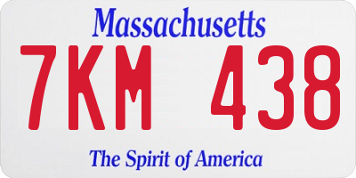 MA license plate 7KM438
