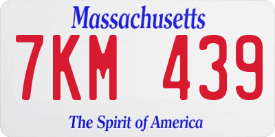 MA license plate 7KM439