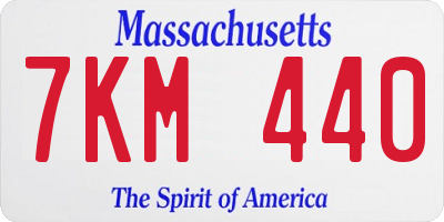 MA license plate 7KM440