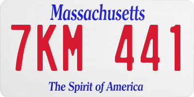 MA license plate 7KM441