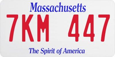 MA license plate 7KM447