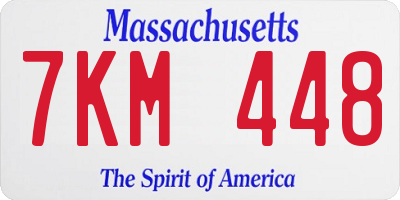 MA license plate 7KM448