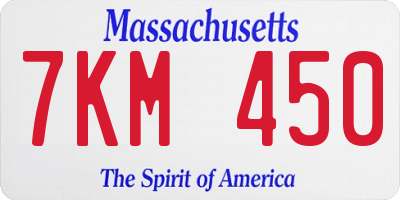 MA license plate 7KM450