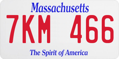 MA license plate 7KM466
