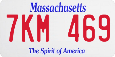 MA license plate 7KM469