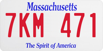MA license plate 7KM471