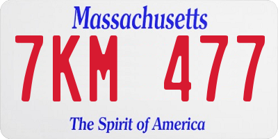 MA license plate 7KM477