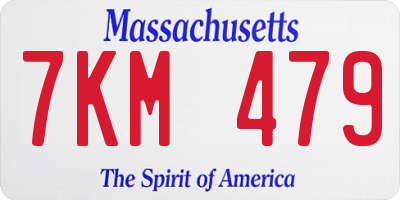 MA license plate 7KM479