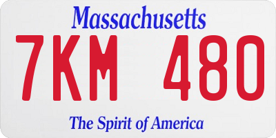 MA license plate 7KM480