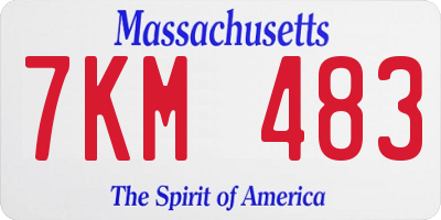 MA license plate 7KM483