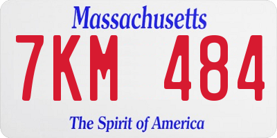 MA license plate 7KM484