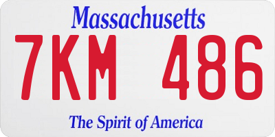 MA license plate 7KM486