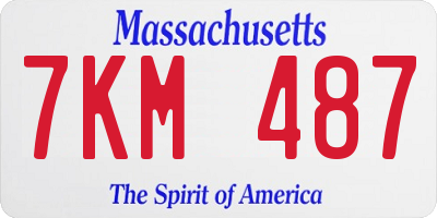 MA license plate 7KM487