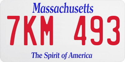 MA license plate 7KM493