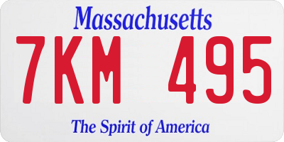 MA license plate 7KM495