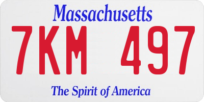 MA license plate 7KM497