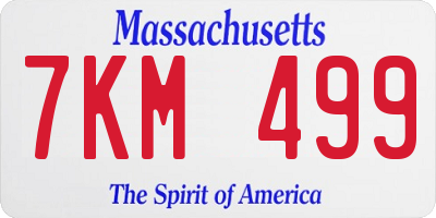 MA license plate 7KM499