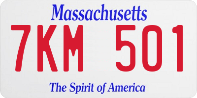 MA license plate 7KM501