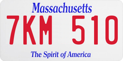 MA license plate 7KM510