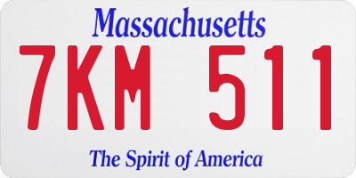 MA license plate 7KM511