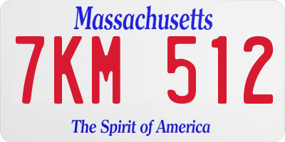 MA license plate 7KM512