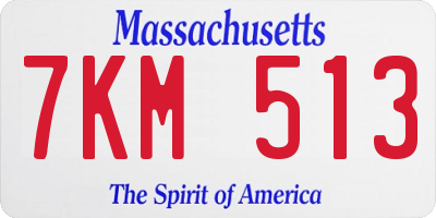 MA license plate 7KM513