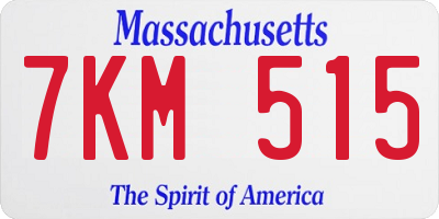 MA license plate 7KM515