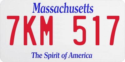 MA license plate 7KM517