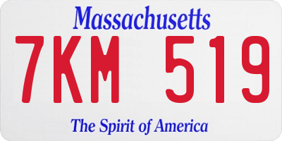 MA license plate 7KM519