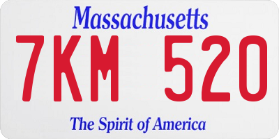 MA license plate 7KM520
