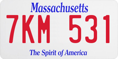 MA license plate 7KM531