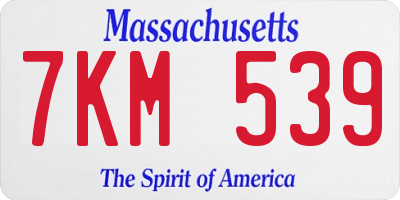 MA license plate 7KM539