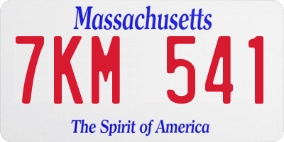MA license plate 7KM541