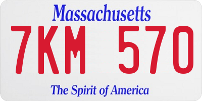 MA license plate 7KM570