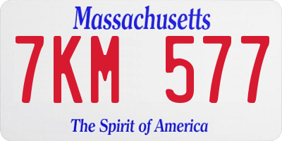 MA license plate 7KM577