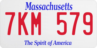 MA license plate 7KM579