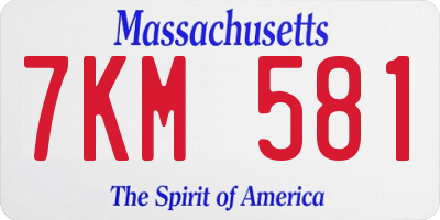 MA license plate 7KM581
